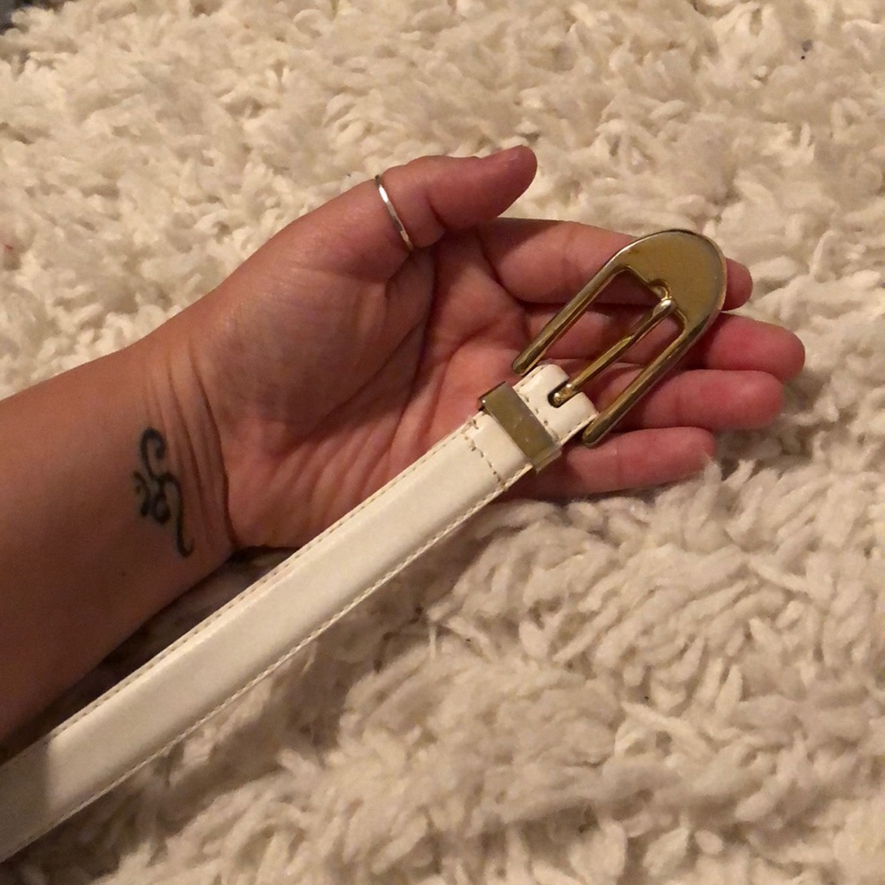 White real leather belt!